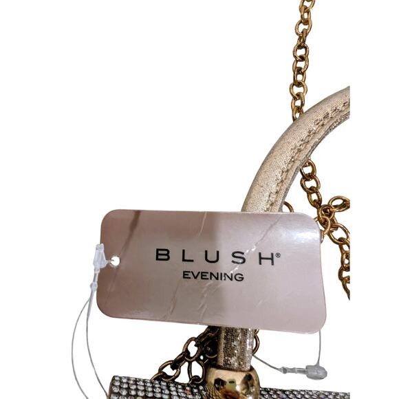 Gold Rhinestone Evening Bag with Chain Strap - Picture 7 of 7